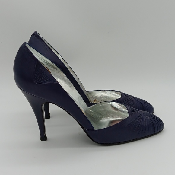 🌟 NEW IN BOX Vintage 40s Rene Caovilla Plum Pump with Box - Picture 8 of 15